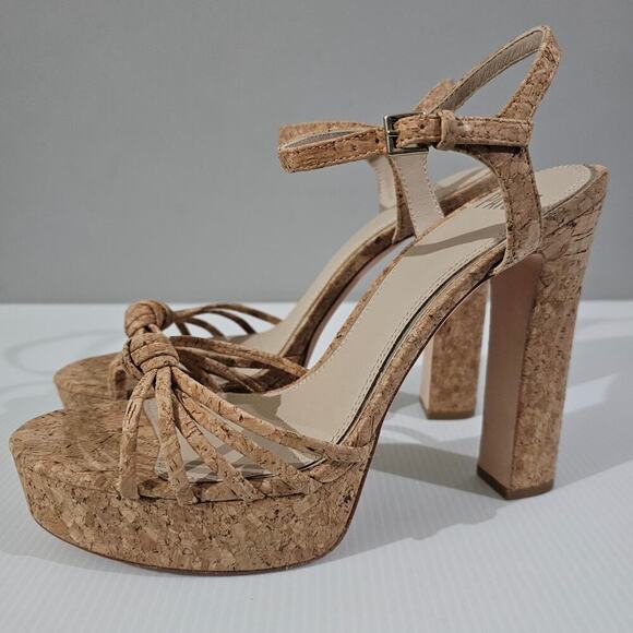 NEW Paige Candice Platform Womens Size 10 Cork Sandal Strappy Block High Heel - Picture 1 of 13